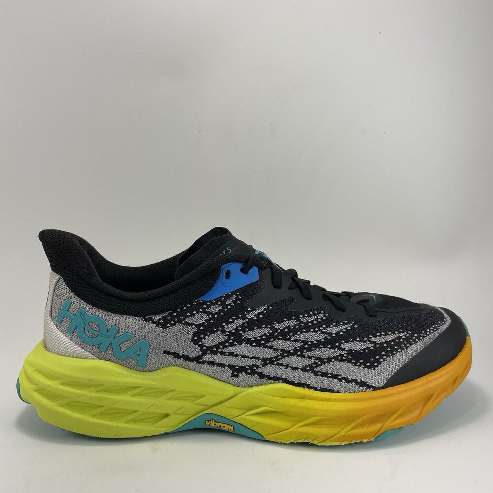 Hoka One One Speedgoat 5 Trail Run Shoes Womens Size 9.5B Black/Evening Primrose